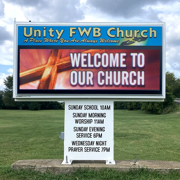 Church Sign for Unity Free Will Baptist Church
