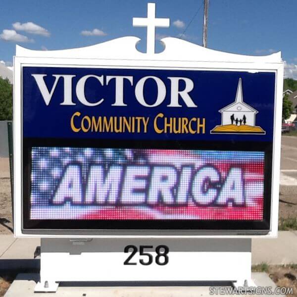 Church Sign for Victor Community Church