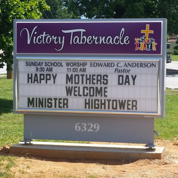 Church Sign for Victory Tabernacle