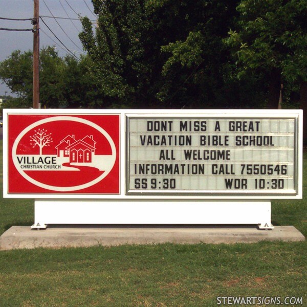 Church Sign for Village Christian Church