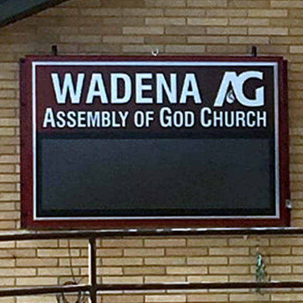 Church Sign for Wadena Assembly of God Church