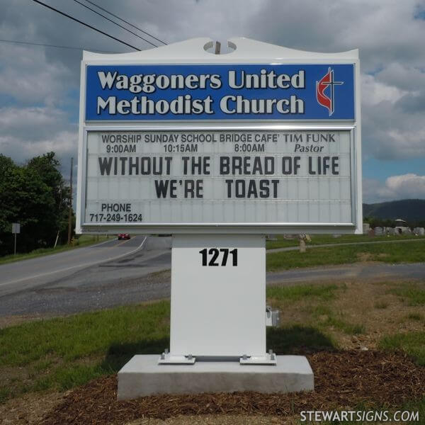 Church Sign for Waggoners United Methodist Church