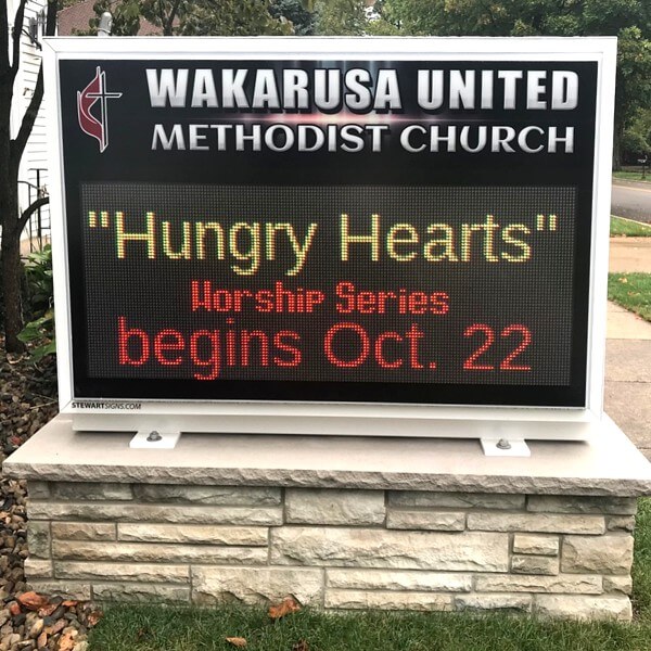 Church Sign for Wakarusa United Methodist Church