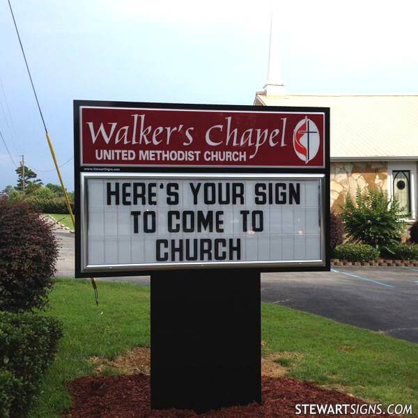 Church Sign for Walker's Chapel Methodist Church