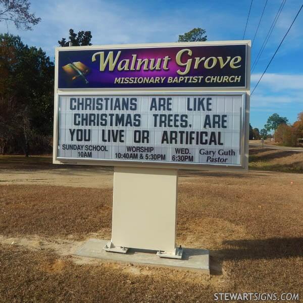 Church Sign for Walnut Grove Missionary Baptist Church