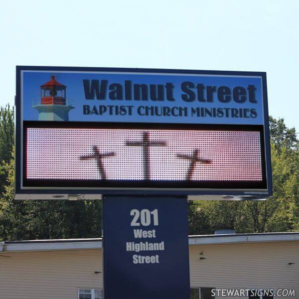 Church Sign for Walnut Street Baptist Church Ministries