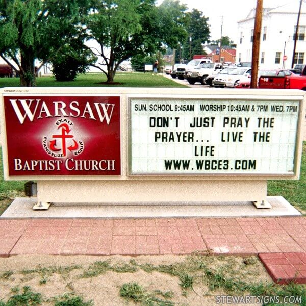 Church Sign for Warsaw Baptist Church