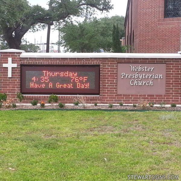 Church Sign for Webster Presbyterian Church