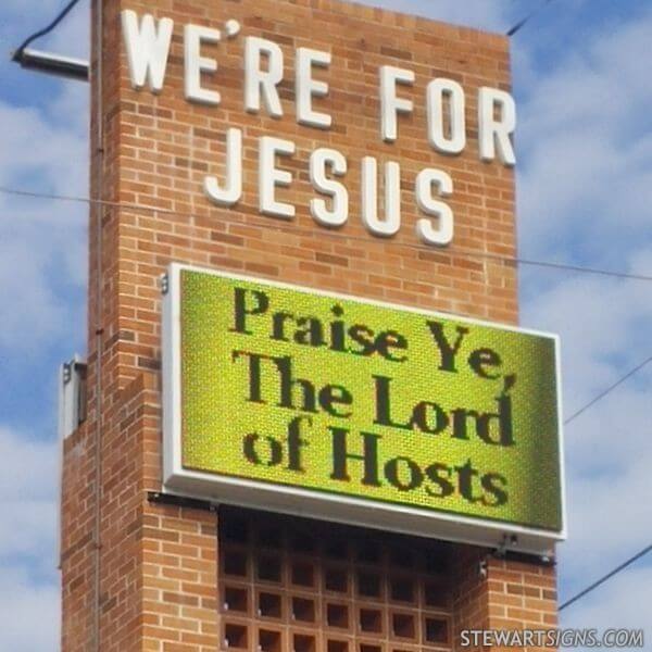 Church Sign for We're for Jesus House of Prayer