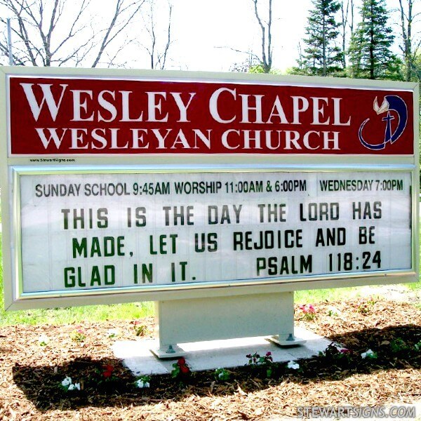 Church Sign for Wesley Chapel Wesleyan Church