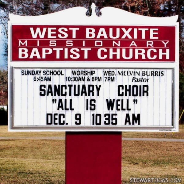 Church Sign for West Bauxite Missionary Baptist Church