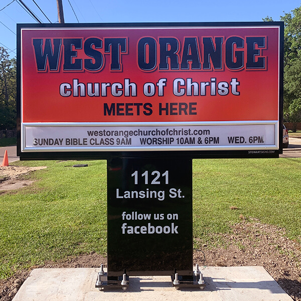 Church Sign for West Orange Church of Christ