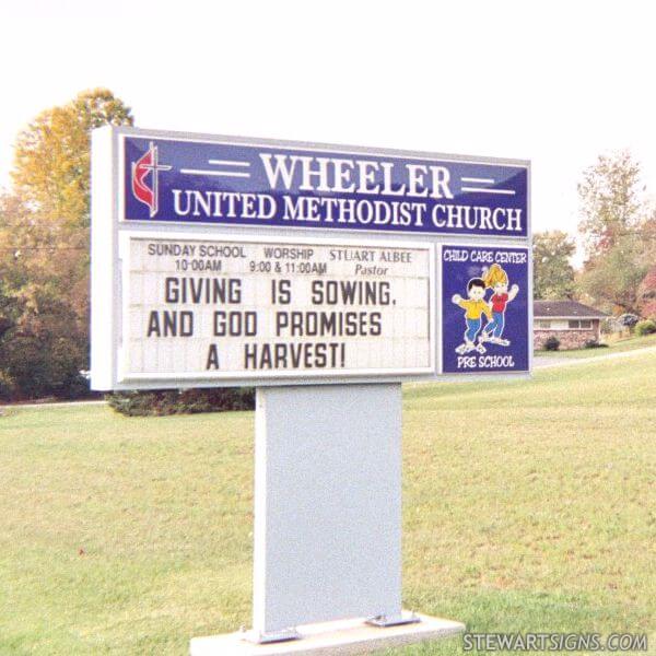 Church Sign for Wheeler United Methodist Church