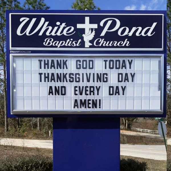 Church Sign for White Pond Baptist Church