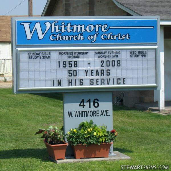 Church Sign for Whitmore Church of Christ