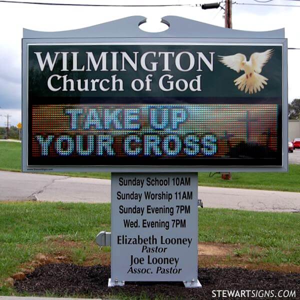 Church Sign for Wilmington Church of God