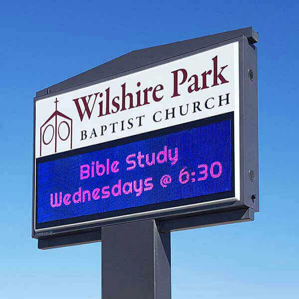 Church Sign for Wilshire Park Baptist Church
