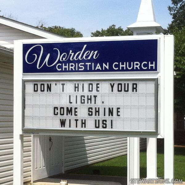 Church Sign for Worden Christian Church