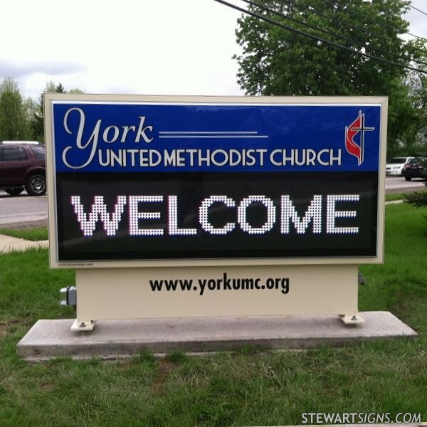 Church Sign for York United Methodist Church