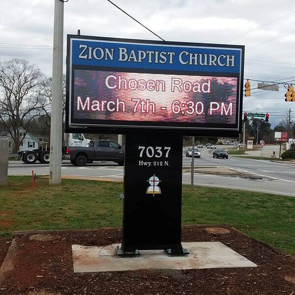 Church Sign for Zion Baptist Church