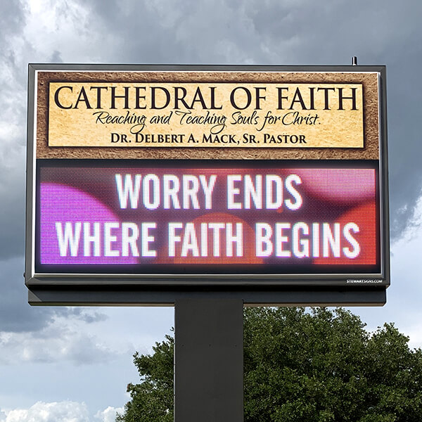 Church Sign for Cathedral of Faith Baptist Church