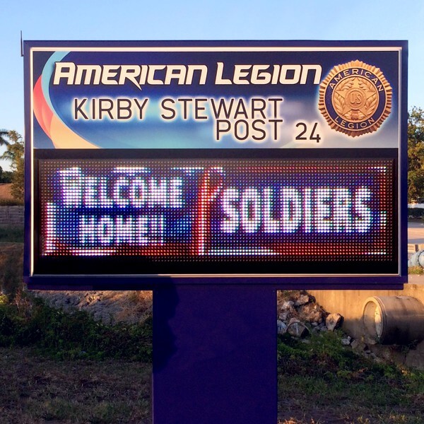 Civic Sign for Kirby Stewart American Legion Post 24