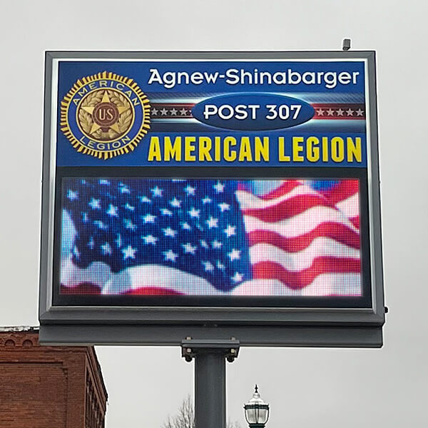 Civic Sign for Pioneer American Legion Post 307