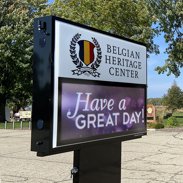 Civic Sign for Belgian Heritage Center