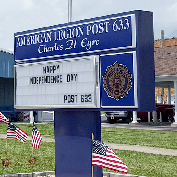 Civic Sign for Charles H. Eyre American Legion Post 633