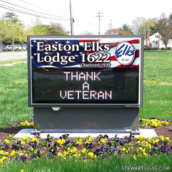 Civic Sign for Easton Elks Lodge 1622