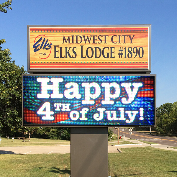 Civic Sign for Midwest City Elks Lodge #1890