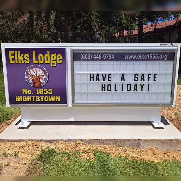 Civic Sign for Elks Lodge No. 1955 Hightstown