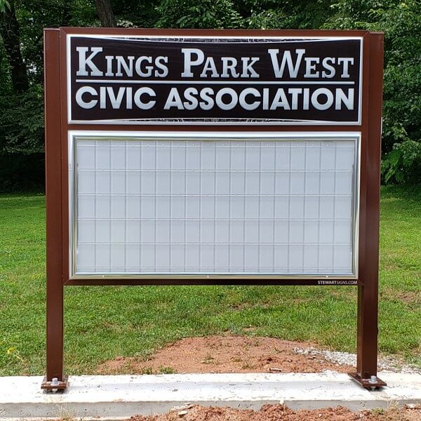 Civic Sign for Kings Park West Civic Association