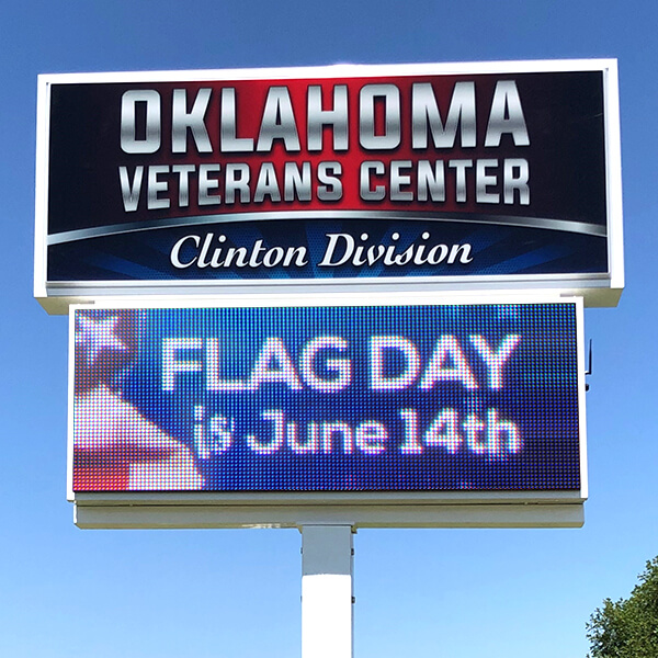 Municipal Sign for Oklahoma Veterans Center - Clinton Division