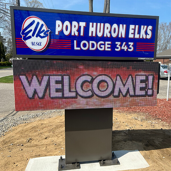Civic Sign for Port Huron Elks Lodge 343