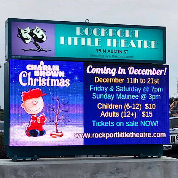 Civic Sign for Rockport Little Theatre