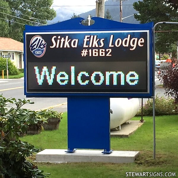 Civic Sign for Sitka Elks Lodge #1662