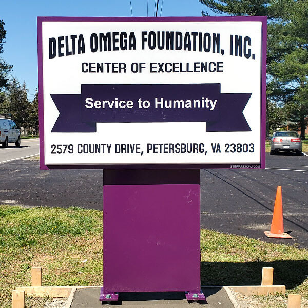 Civic Sign for The Delta Omega Foundation, Inc.