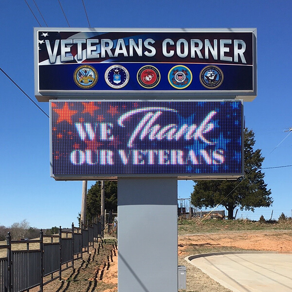 Civic Sign for Veterans Corner Inc