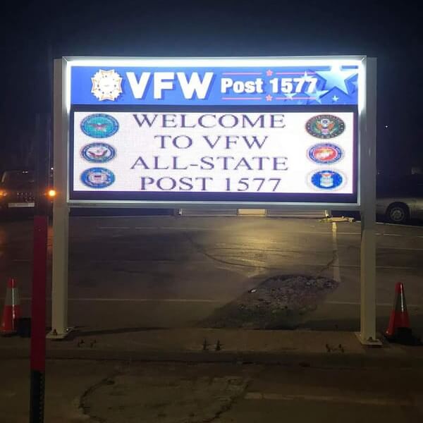 Civic Sign for Veterans of Foreign Wars Post 1577