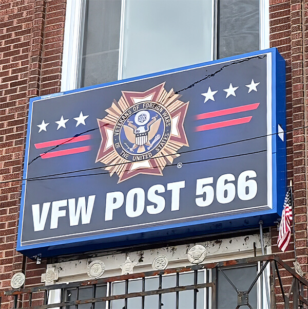 Civic Sign for Veterans of Foreign Wars Post 566