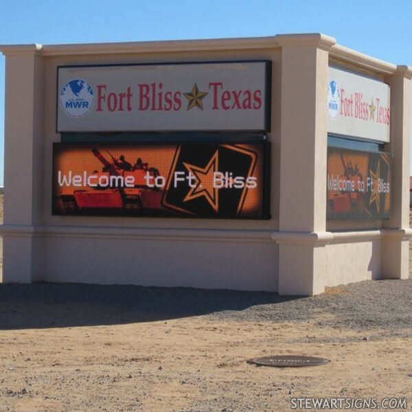 Military Sign for Fort Bliss MWR Px Area