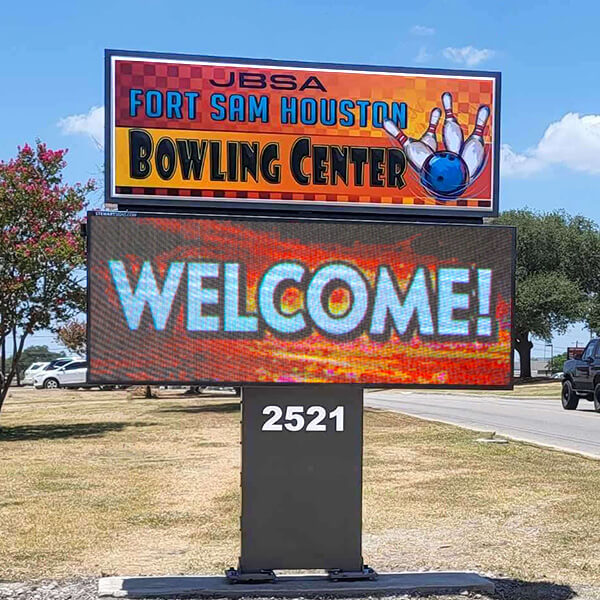 Military Sign for Fort Sam Houston Bowling Center