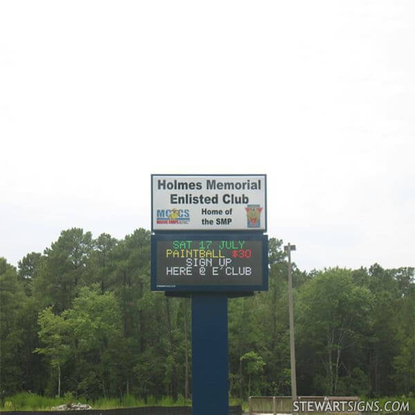 Military Sign for Holmes Memorial Enlisted Club
