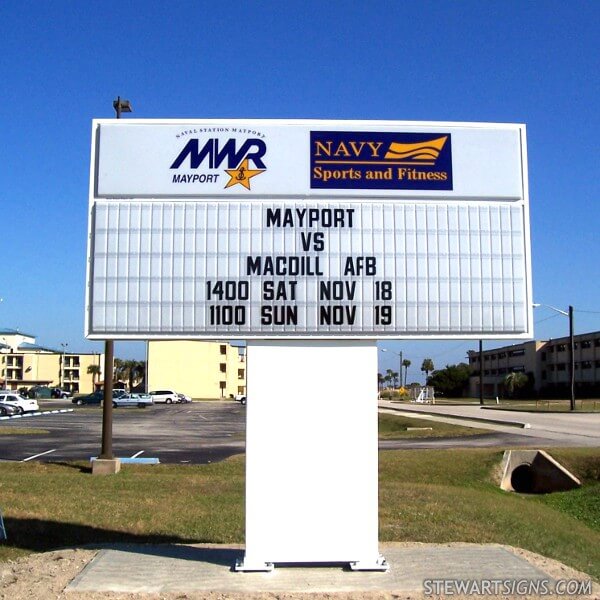 Military Sign for Sports and Fitness Mayport MWR