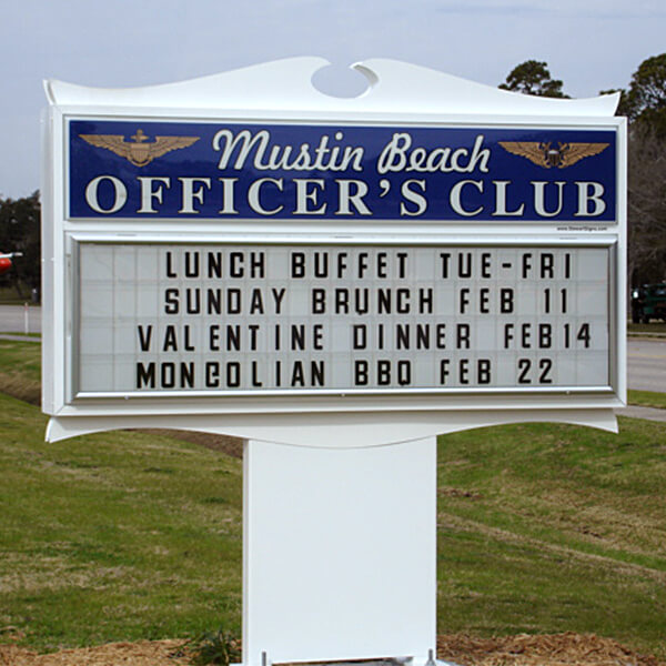 Military Sign for Mustin Beach Officer's Club