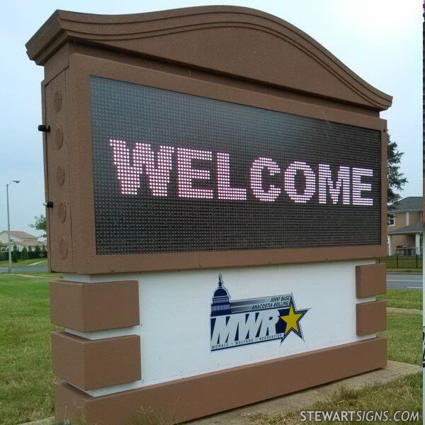 Military Sign for Naval Support Activity Washington MWR Department