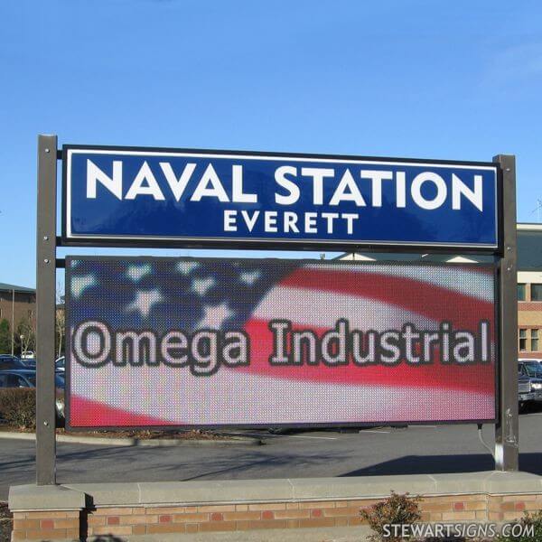 Military Sign for Naval Station - Everett