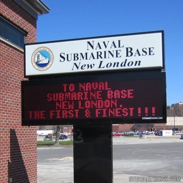 Military Sign for Naval Submarine Base New London