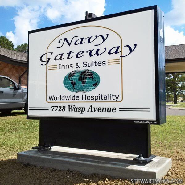 Military Sign for Navy Gateway Inn, MWR, Nsa Millington